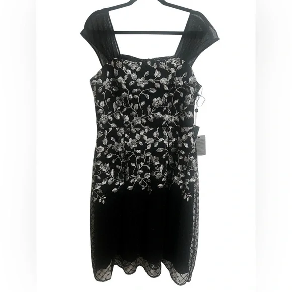 Adrianna Papell Border embroidery midi dress size 12 - Picture 4 of 13